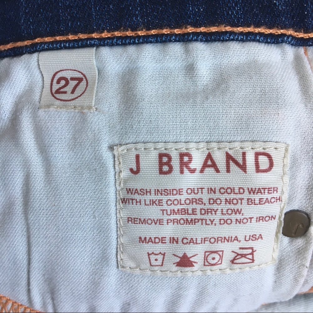 J Brand Straight Leg Ink Dark Wash Blue Denim Jeans 27 - Picture 10 of 17